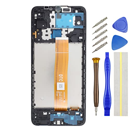 Color: Black Double Sure Full LCD Display Touch Digitizer Screen Replacement for Samsung Galaxy A12 SM-A125F with Screen Frame Black 6.5\