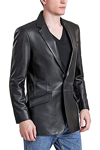 BGSD Men John 1-Button Lambskin Leather Blazer Sport Coat Jacket (Also available in Big and Tall and Short)2
