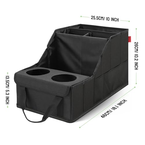 YOOFAN Auto Organizer mit Getränkehalter, für Beifahrersitz, Autositz Organizer Vordersitz und Rücksitz mit 9 Fächern für Reisekinder