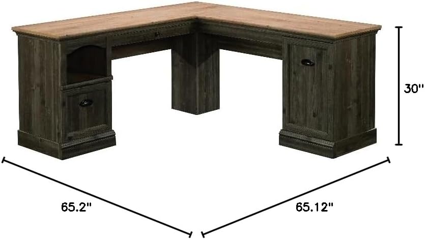 Dimensions of the Sauder Sonnet Springs L-Shaped Desk