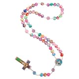 GALPADA Collar de Arcilla Polimérica y Madera de Cruz para Mujer y Cómodo Diseño Delicado y Moderno para Usar en Bodas o Agradecimientos