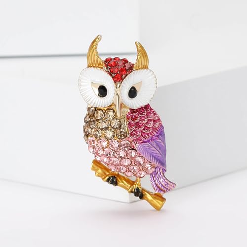 Image of Enamel Bird Brooch for Women Rhinestones Owl /Hummingbird /Eagle /Toucan Lapel Pin Cute Bird Brooches Jewelry Gifts for Mom Wife