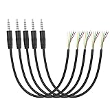 YAODHAOD Ersatz 3.5mm TRRRS auf Bare Wire Monokanal Audio Kabel 5PCS,Stecker Pigtail Open End Audio Kabel für Kopfhörer Mikrofon Kabel Reparatur 30CM (3.5mm trrrs stecker)