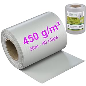 workingHOUSE PVC Privacyscherm voor Dubbelstaafhekwerk – Privacyscherm voor tuinhek met knelstrips – 450 g/m² met 50 m…