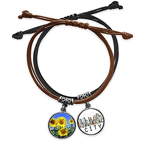 Bracelet corde fleur de tournesol en cuir Sidi pour vos sorties d'été