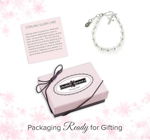 Cherished Moments Sterling Silver Bracelet for Girls with High-End Simulated Pearls and Crystals with a Dainty Infinity Cross Charm4