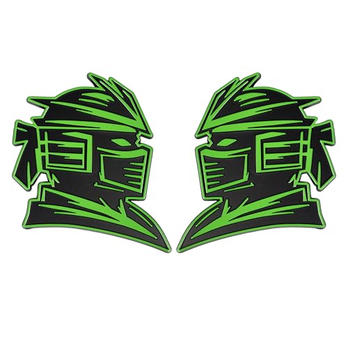 Image of Samurai Emblem, Custom 3D Car Badge - Universal Exterior Accessories for Car, Truck, SUV, Motorcycle (Set of 2) (Green)