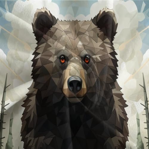 Housse de couette ours géométrique 135x200 cm avec 2 taies de lit - 8