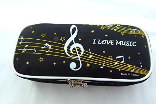 Musique à thème Grand clavier et note musicale Design 2 couche Trousses poche avec fermeture à glissière Poignée de main Cover