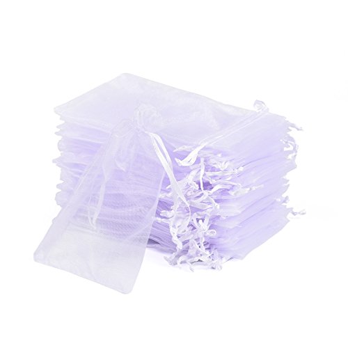 Tyhbelle 100 Stück Organzabeutel Organzasäckchen 10 x 15 cm Säckli Beutel Geschenk Schmuckbeutel (Weiß) Cover