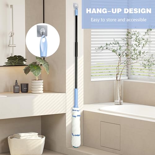 Image of Self-Wringing Twist Mop,57 inch Long Handle, House Accessories,Blue | Microfiber Floor Mop, House Accessories,Household Clean Mop for Tile, Hardwood, Kitchen, Bathroom, Patio, Garage