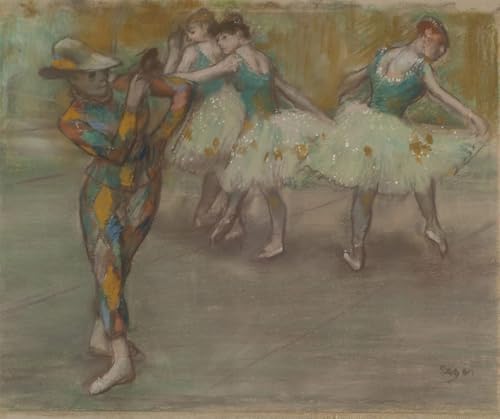 Image Sur Toile Pour Décoration Murale Danse d'Arlequin Edgar Degas affiche art 60x90