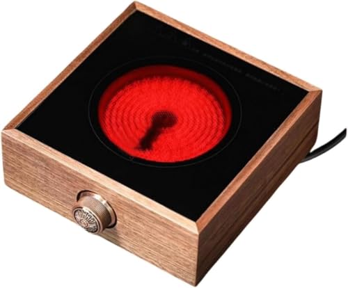 DancJulie電気セラミックストーブ ティーケトル コーヒー 紅茶用 ポータブルコンロ 温度制御 無垢材 お気に入りのお茶用 (ノブコントロール)