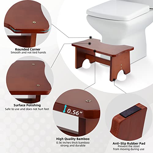 Moyilife Toilet Stool, 6.9 Inches Bamboo Squatting Potty, Bathroom Poop Stool, Toilet Assistance Step Stool For Kids, Pregnancy,Adults And Elders, Walnut #TOP4