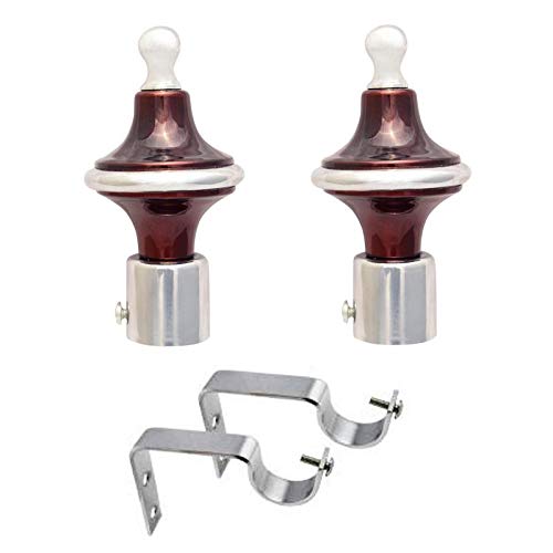 Buy Grownix Curtain Finials with Supports Pack of 4 Pcs (Finials 1