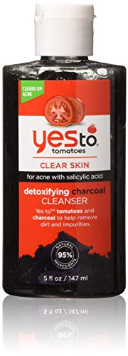 Yes to Tomatoes Detoxifying Charcoal Cleanser (Pack of 2) with Charcoal Powder, Tomato Fruit Extract, and Gingko Biloba Leaf Extract, 5 fl. oz.