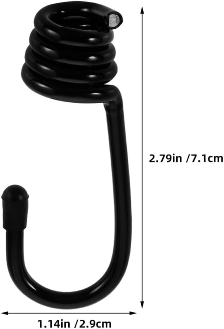 15pcs Black Plastic Coated Bungee Cord Hooks 9mm Hole for Rv