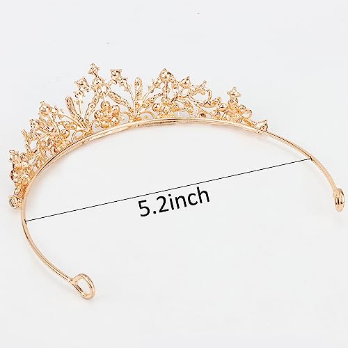 Image of Aprince Tiaras for Girls Princess Crowns for Little Girls Tiaras for Women Girls Crown Wedding Tiara Headband Princess Crown Hair Accessories for Prom Birthday Costume Party Gold Crown