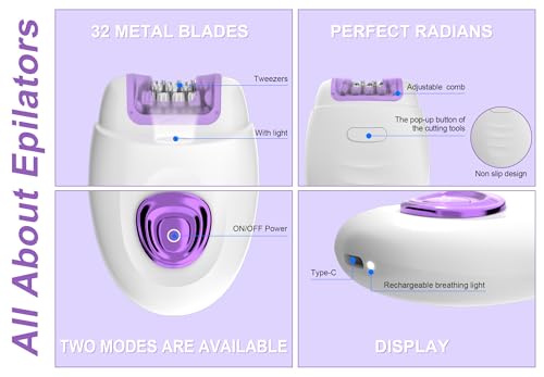 Image of NOVUSOL Rechargeable Body Epilator and Shaver for Women Facial Hair Remover Machine Mini Portable Electric Body Shaver Bikini Trimmer - 90 min Runtime