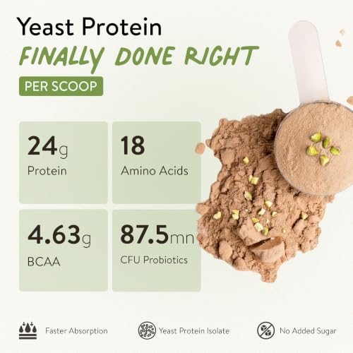 Image of Happy Cultures Dubai Kunafa Chocolate Fermented Yeast Protein Isolate 505g | 24g Protein| PDCAAS of 1 | Higher Absorption| Superior Muscle Recovery | Gut Friendly & Super Tasty | No Added Sugar
