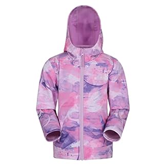 Mountain Warehouse Exodus Kids Softshell Jacket Breathable Childrens Jacket Water Resistant Girls Coat Fleece Lined Boys Hoodie Wind Resistant for Spring