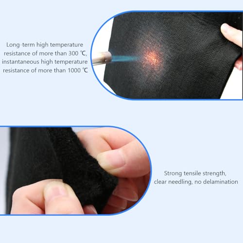 30x30cm Feuerfeste Unterlage, 8mm Hitzebeständige Feuerschutzmatte Starke Stark Carbonfilz Feuerschutzmatte, Feuerfeste Platte für Wartung Schweißen, Brandschutz, Feuerlöschen, Feuer Blockieren, Grill