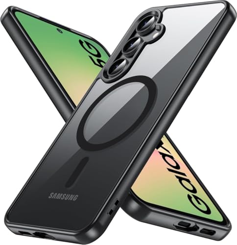 Image of DIZORO Compatible Samsung Galaxy A56 5g Case,Compatible with MagSafe, Non Yellow Military-Grade Drop Protection & Hard PC Back Cover Slim Transparent Anti-Scratch Shockproof Phone Case -Magsafe Black