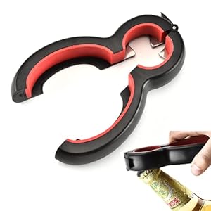 6 in 1 Multi Opener, Multifunctioneel Flesopener Twist Off Deksel Jar Opener voor Senioren, Artritis handen, Handzwakte