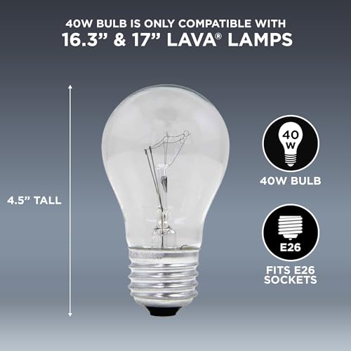 Lava 5032-6 40-Watt Replacement Item #5032 Light Bulb, 2 Count (Pack of 1), Clear