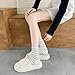 MarJunSep Cute Crew Socks for Women Teen Girls Striped Dots Ribbed Ankle Athlete Cotton Socks Fashion 5 Pairs Bulk Four Seasons Socks