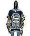 MYTHICAL ECUADOR Alpaca Poncho Men Ponchos Adult Fair Trade Ponchos Interactive Garment by Mythical Ecuador Artisan Crafted men's poncho (Blue-black Aya Uma)