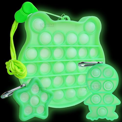 Toyshine Pack of 3 Glow in Dark - Frog, Baby and Star - Fidget Popping Sounds Toy, BPA Free Silicone, Push Bubbles Toy for Autism Stress Reliever, Sensory Toy - Pop It Toy (B09J8Q184B) Amazon Price History, Amazon Price Tracker