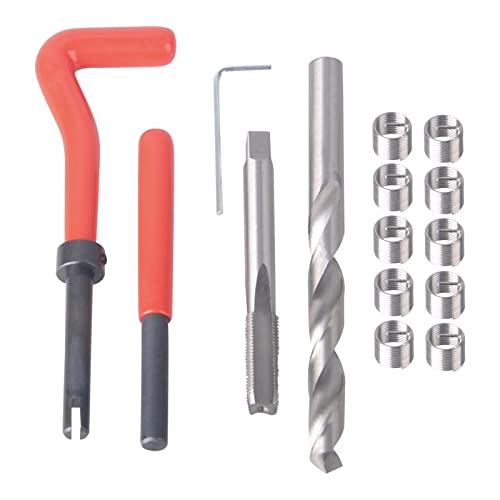 DAYUAN Kit de réparation de Filetage M10 x 1,0 mm, Outils de réparation de Filetage hélicoïdal, kit d'insertion de Fil, Ensemble d'outils à Main...