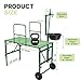 Goatzy Goat Stand with Adjustable Headpiece & Legs, Goat Milking Stand with Feeder, Rails & Wheels, Stanchion for Grooming & Hoof Trimming, Sheep Stand for Shearing Heavy-Duty Steel Platform, Green