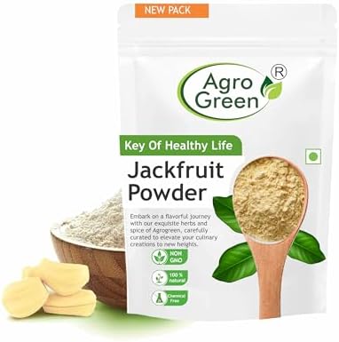 Agrogreen Jackfruit Powder, Naturally Processed Gluten Free Atta, Raw Jackfruit Flour Natural & Diabetic-Friendly (100 GM)