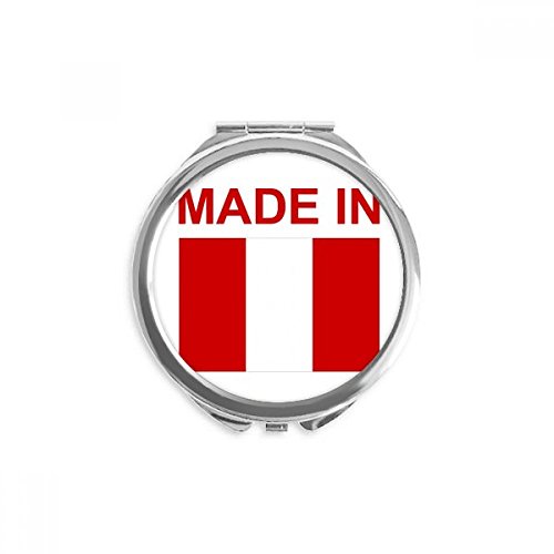 Espejo redondo portable DIYthinker con diseño de Perú para maquillaje de bolsillo