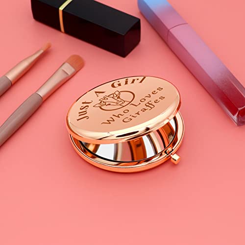 Animal Lover Gift Giraffes Lover Gift For Girl Funny Personal Mirror Giraffe Gift For Women Daughter Sister Friend Breeder Compact Makeup Mirror Birthday Gift Inspirational Friendship Compact Mirror #TOP3