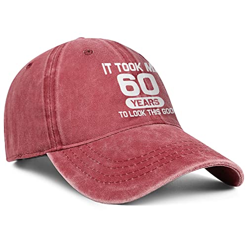 Image of 60th Birthday Gifts for Men Women 60 Year Old Gifts Decorations Took Me 60 Years to Look This Good Washed Cotton Hat