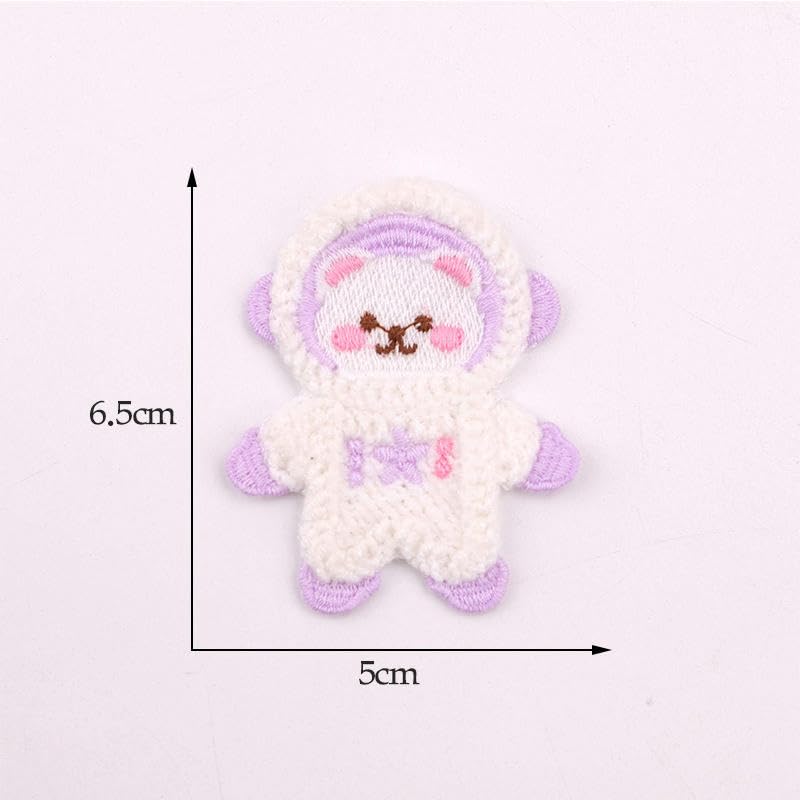 Naszywka haftowana 5 * 6, CM 10 SZTUK Cartoon Cute Cat Animal Haftowane Naszywki Żelazko Aplikacje Chińskie Na Ubrania Duże Do Szycia Kurtkę Jeansową(Light Purple Cat)