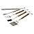 Cuisinart CGS-1100 (Spatula, Locking Tongs, Fork, Basting Brush) 4-Piece Grill Tool Set, Ash Wood Handle