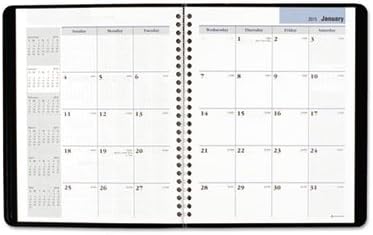 At-A-Glance Products - Desk Monthly Planner, Jan-Dec, 2PPW, 8-3/4"x6-7/8", Black - Sold as 1 EA - DayMinder Monthly Planner features two-page-per-month spreads, and memo section with notes space. Ranges 12 months from January to December. Each spread includes unruled daily blocks, Julian dates, and past, current, and four future months reference. Wirebound planner is printed on quality recycled paper with 30 percent post-consumer material. Nonrefillable. English.