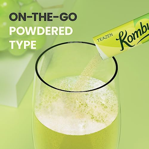 Teazen Kombucha Tea, Zero Sugar, Sparkling Fermented Powdered Mix Beverage From Korea, Live Probiotics & Prebiotics, 10 Sticks, 1.76Oz (Shine Muscat) #TOP2