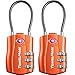 2 Pack TSA Approved Travel Combination Cable Luggage Locks for Suitcases & Backpacks - Orange