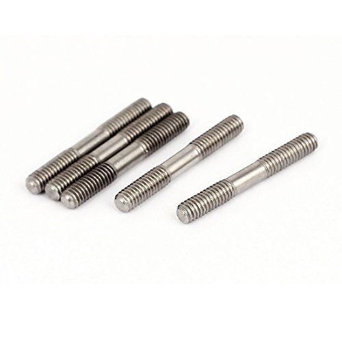 Sourcingmap M4x30mm 304 Stainless Steel Double End Threaded Stud Screw Bolt 5Pcs