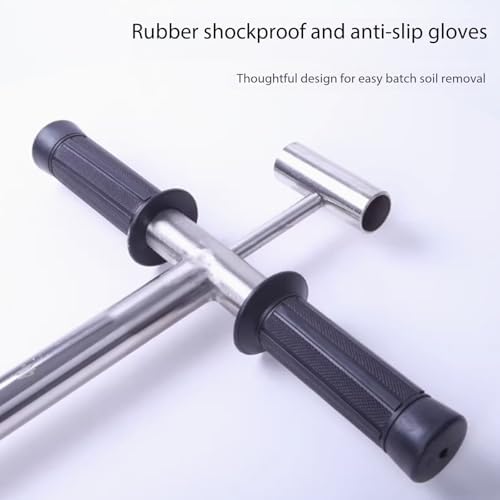 20in/40in Stainless Steel Soil Sample Probe with Foot Pedal - 38mm Soil Sampler Kit for Core Sampling in Gardens, Lawns, Farms, and Agriculture
