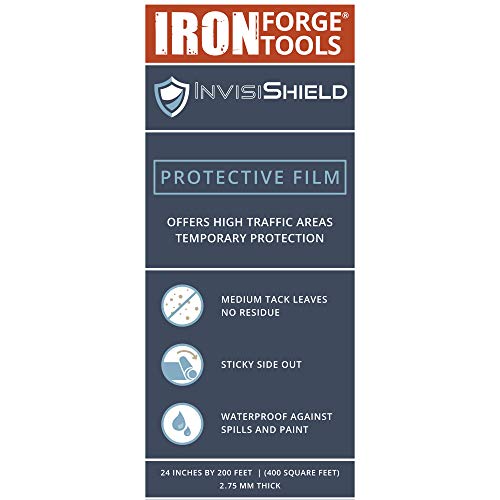 InvisiShield Hardwood Floor Protector Film - 24 inch x 200 Foot Adhesive Plastic Floor Protection Film