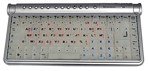 AKOR Minimax - Clavier Lumineux FRANÇAIS-HÉBREU - Minimax - Noire