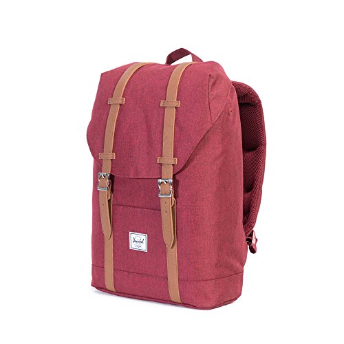 Image of Herschel Retreat Backpack, Winetasting Crosshatch /Tan Synthetic Leather, Mid-Volume 14.0L