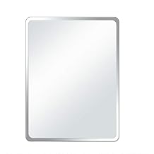 Bath+ Frameless Bevelled Wall Mirror Bedroom Bathroom Vanity Unit Dorm Single Rectangular Mirror Safe Explosion Protection Multiple Sizes