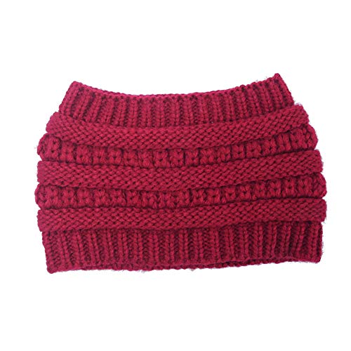 Preisvergleich Produktbild HUIQING Feste Mütze Wintermädchen Strickmütze Stirnband warm häkeln elastische handgemachte Turban breite Größe Turban